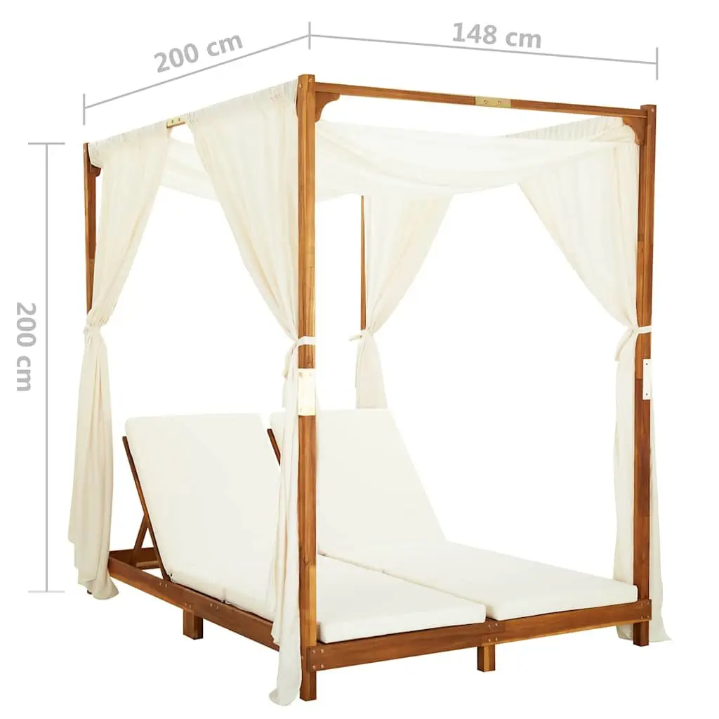 Double Sun Lounger with Cream Cushions