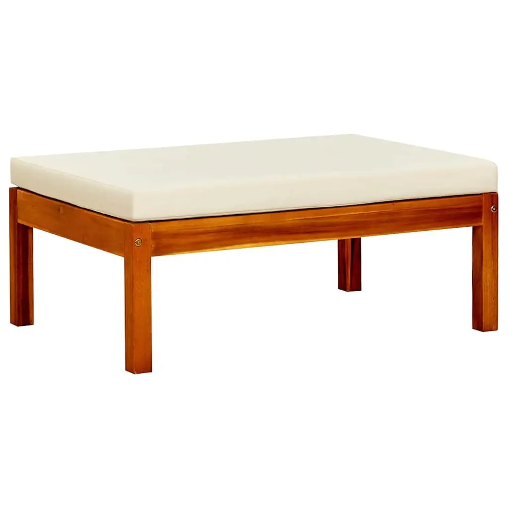 Outdoor Foot Rests 2 pcs Solid Acacia Wood Garden Footstools Slatted Design