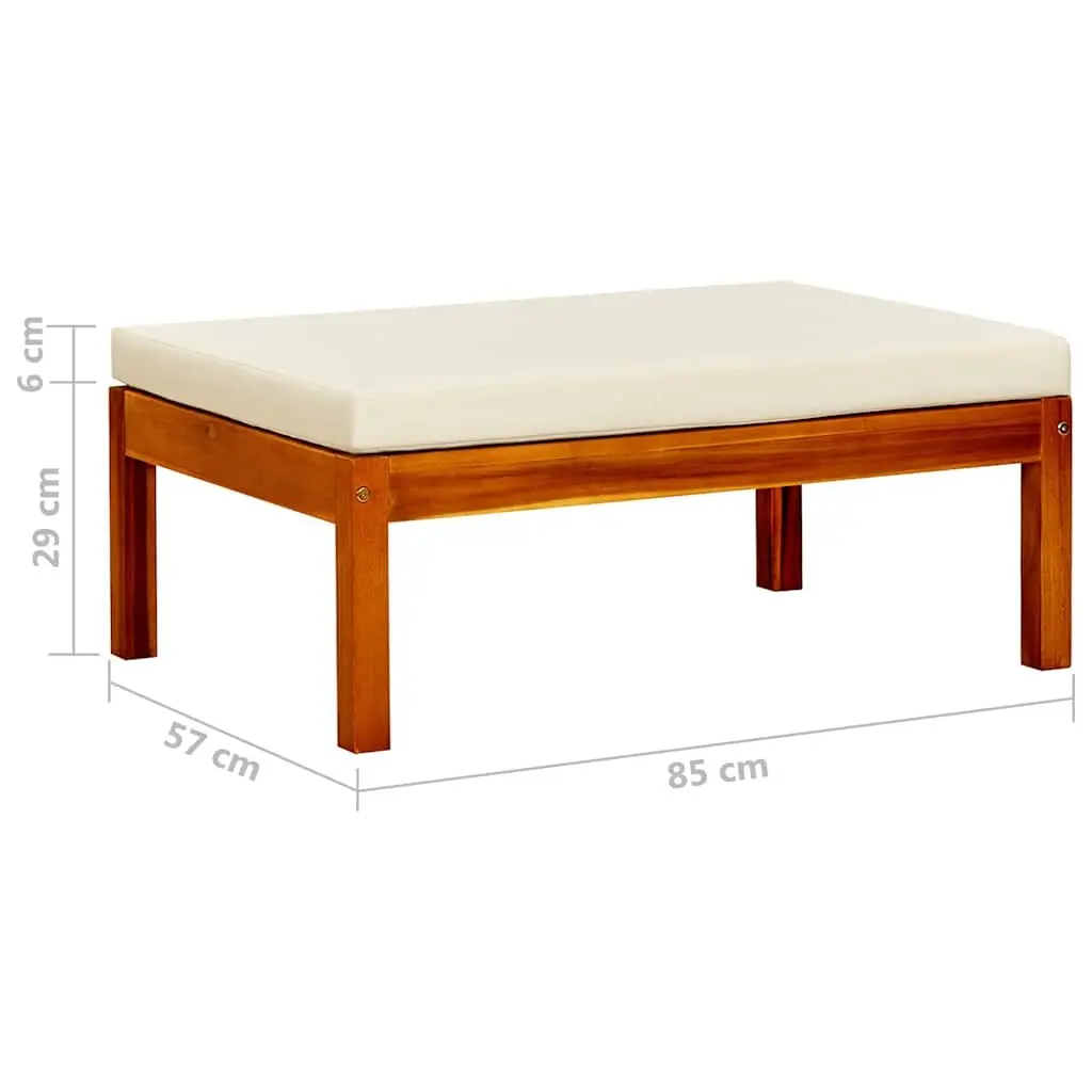 Outdoor Foot Rests 2 pcs Solid Acacia Wood Garden Footstools Slatted Design
