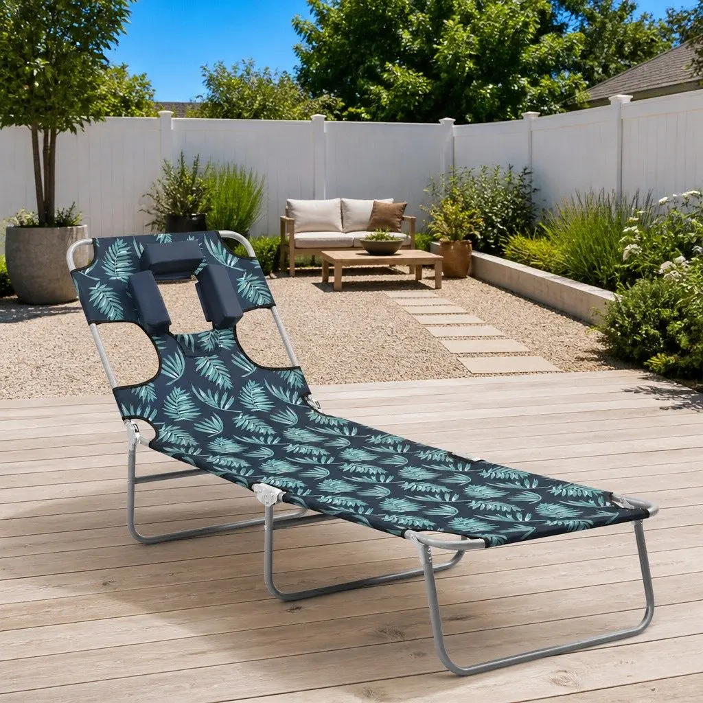 Folding Sun Lounger with Cushion