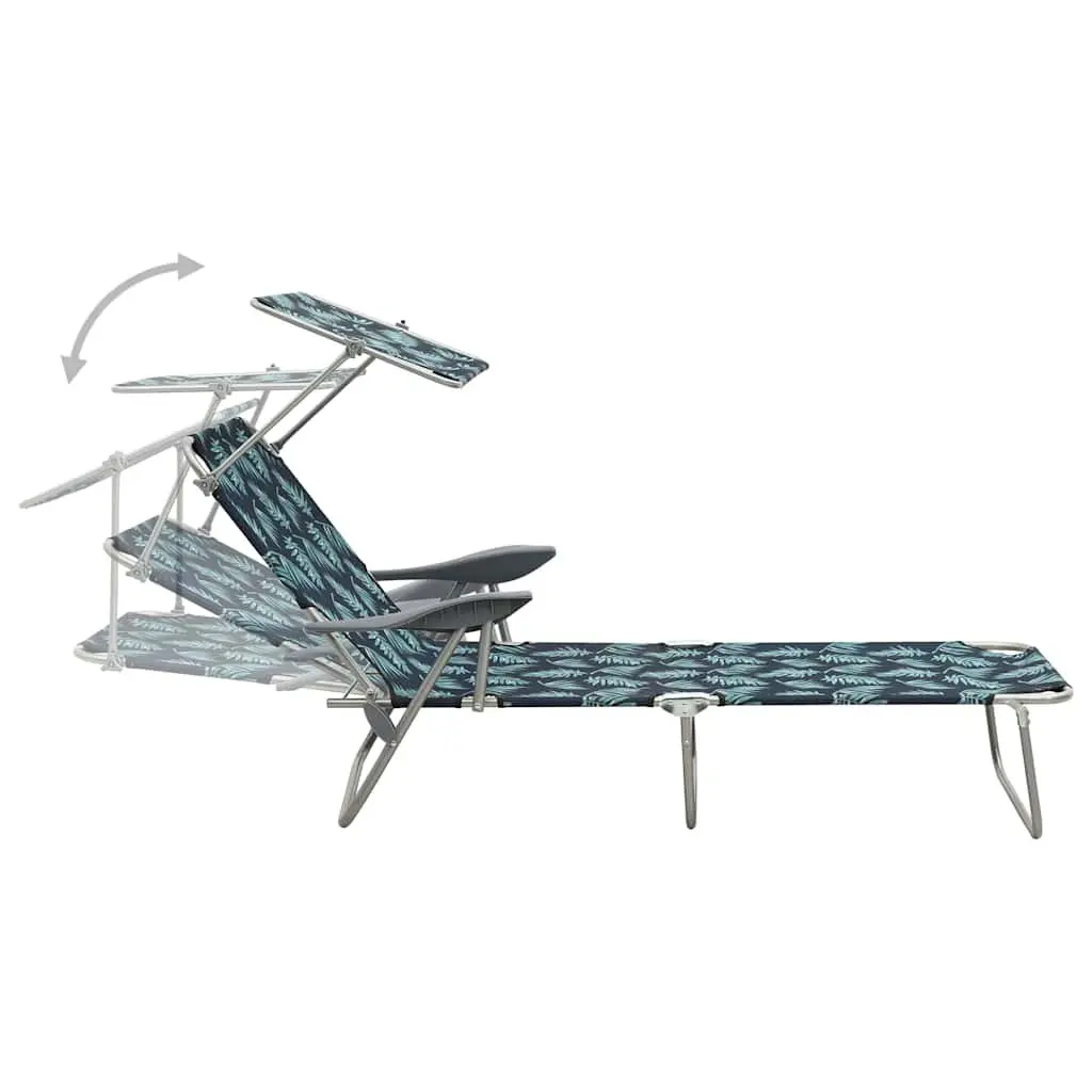 Sun Lounger with Canopy for Outdoor Use