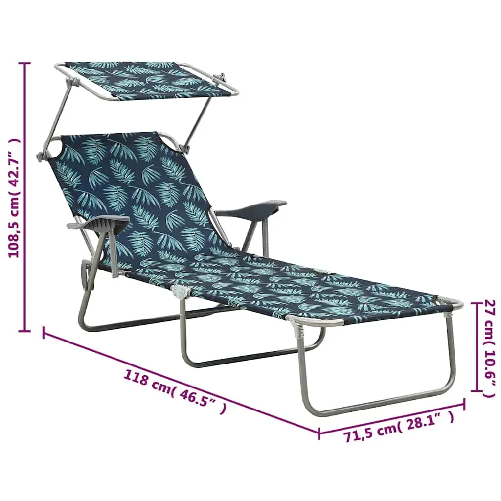 Sun Lounger with Canopy for Outdoor Use