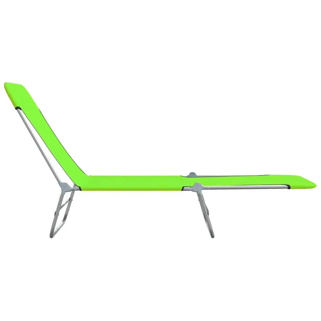 Sun Loungers Adjustable Backrest Foldable 2 pcs Green