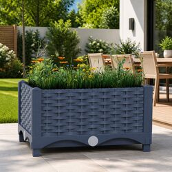 Warm and Reliable 40x40x23cm Grey Raised Garden Bed Planter