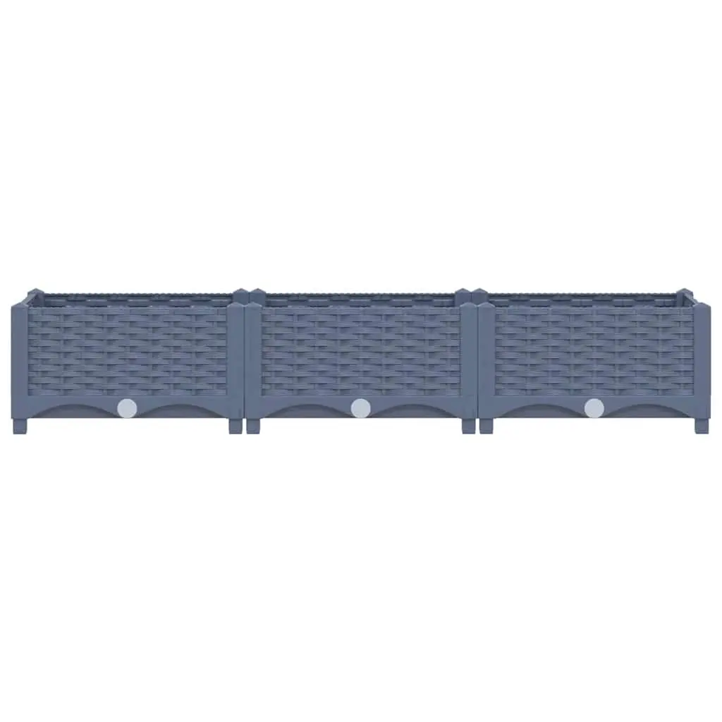 Raised Garden Bed Planter Box Outdoor Vegetables Flowers Herbs 120 x 40 x 23 cm Grey