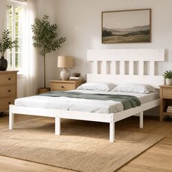 Reliable King Bed Frame in Solid Pine Wood - 183x203 cm
