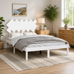 Comfortable White Bed Frame 135x190 cm for Quality Sleep