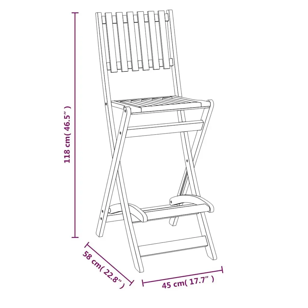 Outdoor Bar Set with Foldable Stools