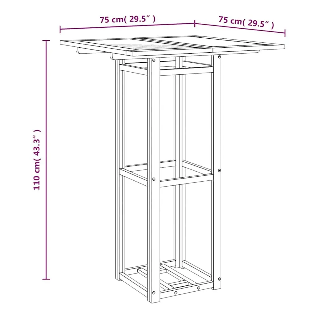Outdoor Bar Set with Foldable Stools
