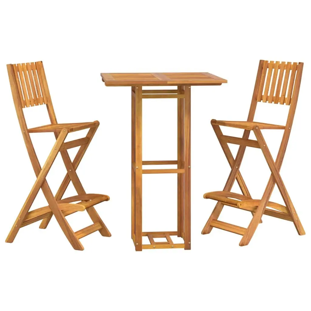 Outdoor Bar Set with Foldable Stools