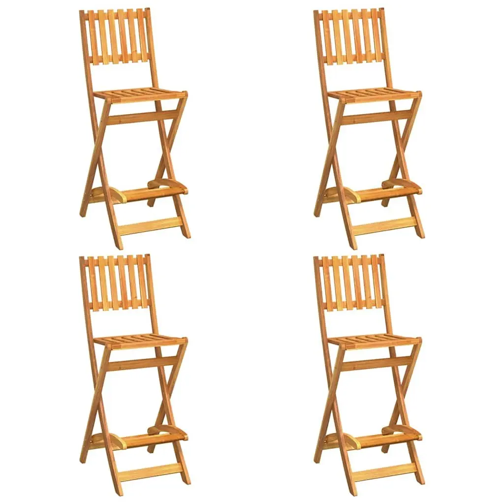 Outdoor Bar Set 5 Piece Brown Solid Wood Acacia Garden Patio Furniture