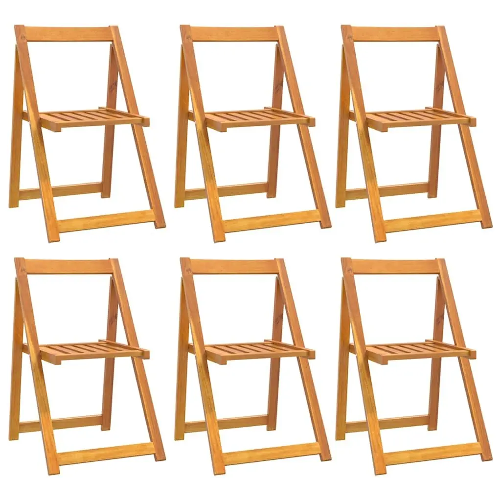 Folding Garden Chairs 6 pcs Wooden Outdoor Patio Seating Acacia Wood Brown