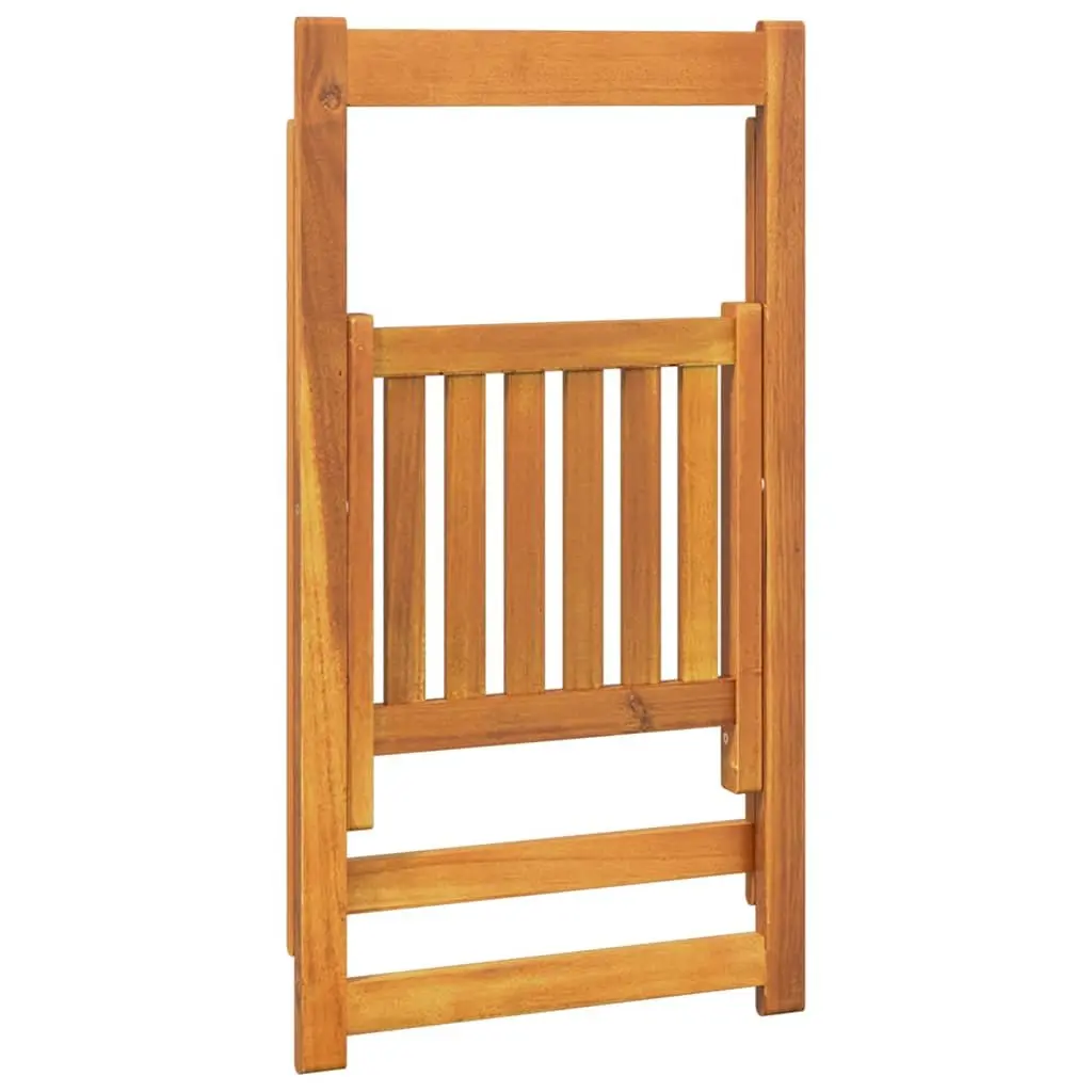 Folding Garden Chairs Set 8 Piece Outdoor Use Solid Wood Acacia Brown
