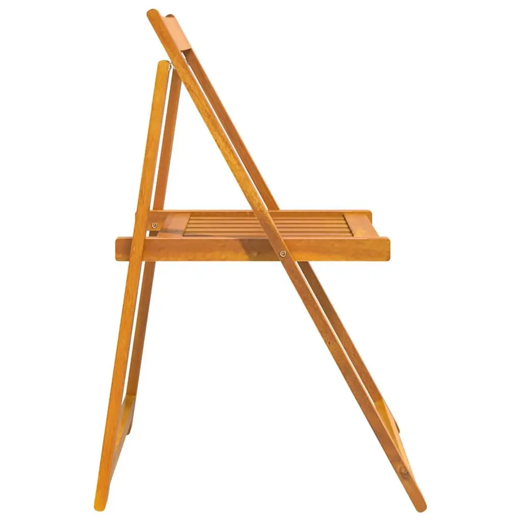 Folding Garden Chairs Set 8 Piece Outdoor Use Solid Wood Acacia Brown
