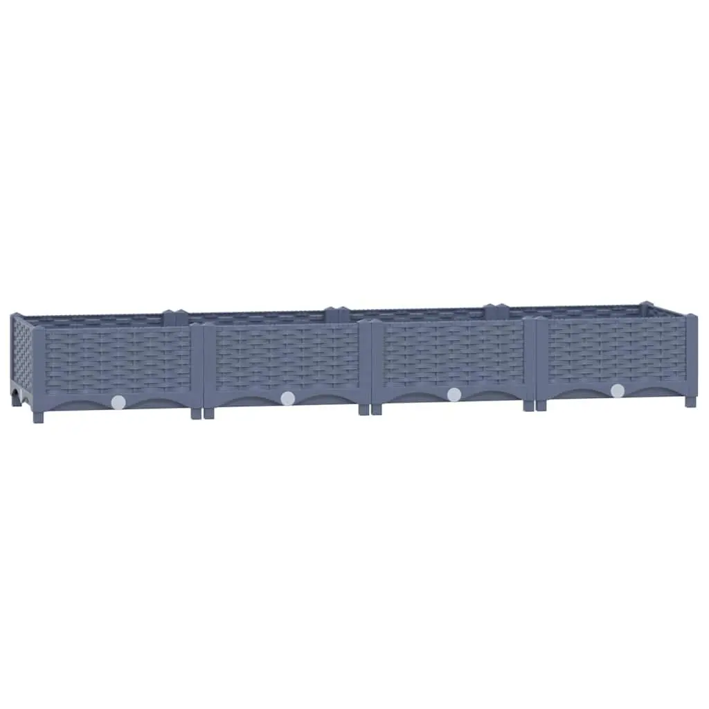 Raised Garden Bed Planter Box Outdoor Use 160 x 40 x 23 cm Grey
