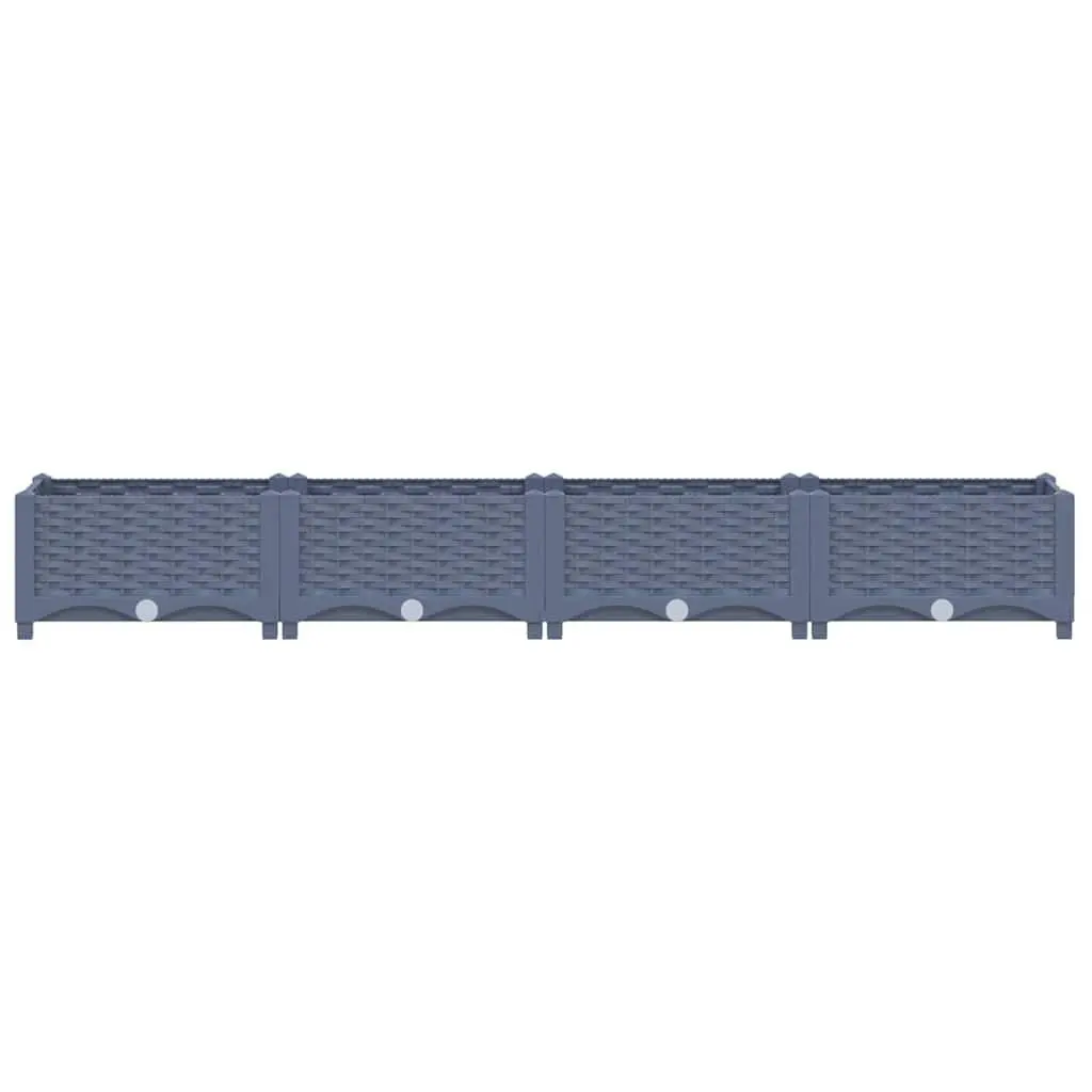 Raised Garden Bed Planter Box Outdoor Use 160 x 40 x 23 cm Grey