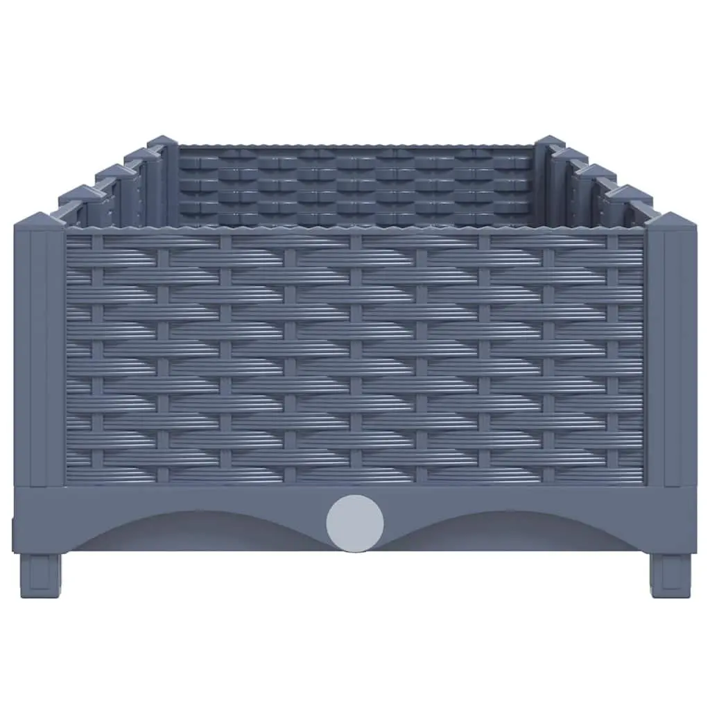 Raised Garden Bed Planter Box Outdoor Use 160 x 40 x 23 cm Grey