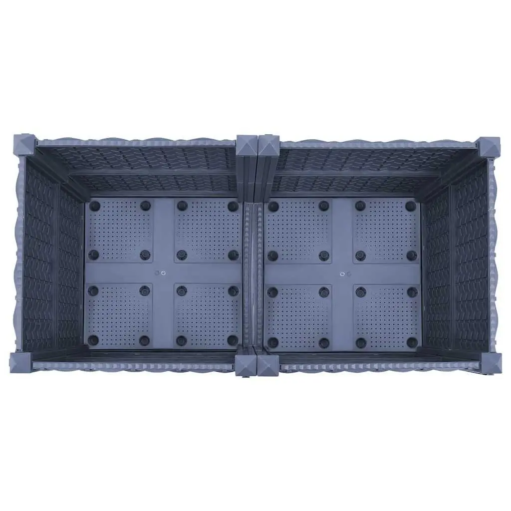 Raised Garden Bed Planter for Growing Plants 80x40x38cm Grey Polypropylene Outdoor
