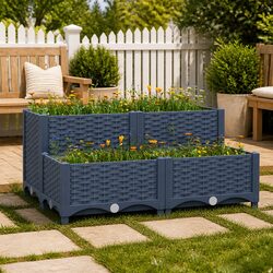 Value and Practicality with Grey Raised Garden Bed 80x80x38cm
