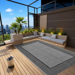 Outdoor Carpet Grey 160x230 cm Patio Balcony Terrace Rug Garden Decor Area Rug