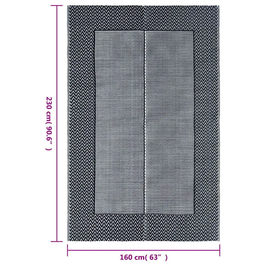 Outdoor Rug Grey 160x230 cm Patio Balcony Terrace Garden Decor