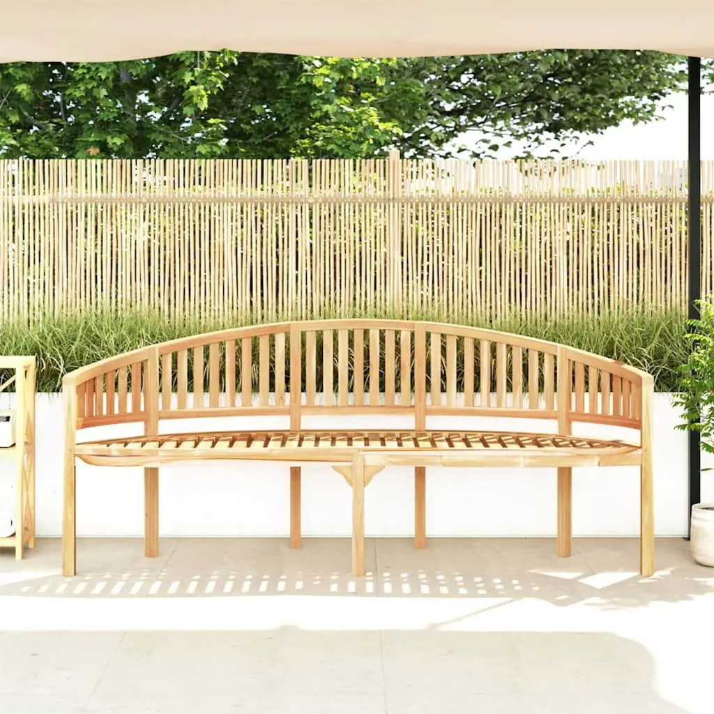 Banana Bench Outdoor Garden Seating 200cm Curved Teak Wood Brown