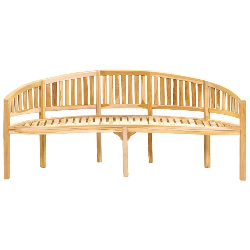 Banana Bench Outdoor Garden Seating 200cm Curved Teak Wood Brown