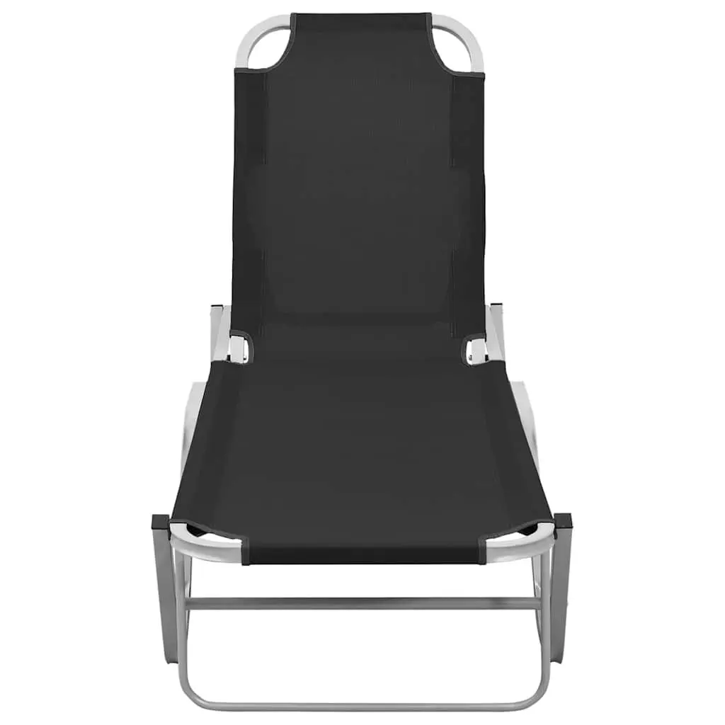 Sun Lounger Adjustable Reclining Chair Outdoor Garden Patio Black
