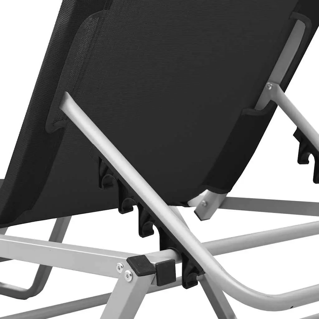Sun Lounger Adjustable Reclining Chair Outdoor Garden Patio Black