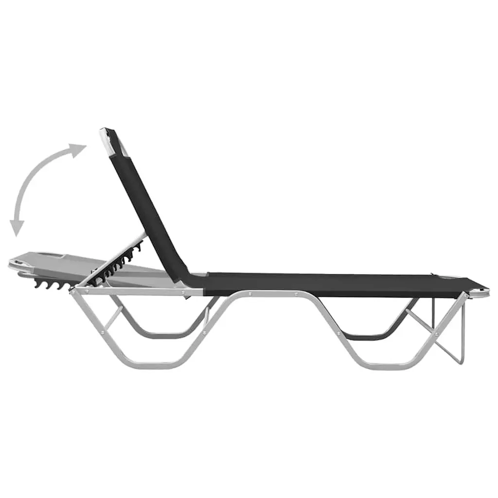 Sun Lounger Adjustable Reclining Chair Outdoor Garden Patio Black