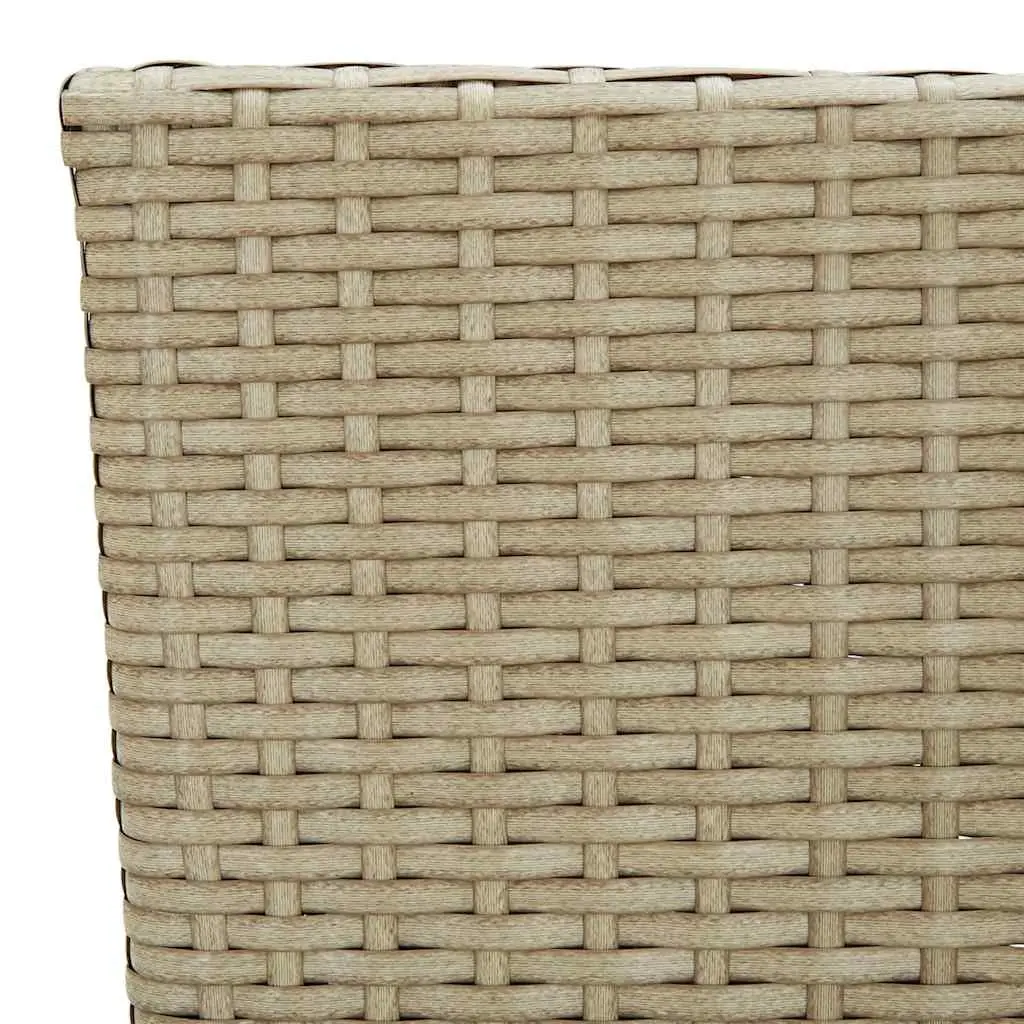 Outdoor Dining Chairs 2 pcs Poly Rattan Beige Garden Seating