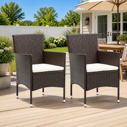 Reliable Outdoor Dining Chairs Set of 2 with Cushions