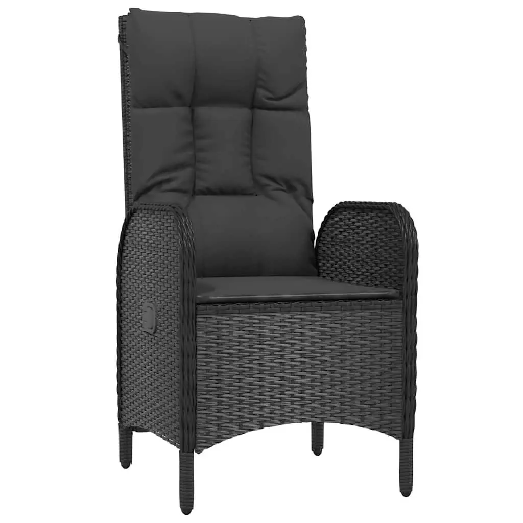 Outdoor Chairs Set 2 pcs Garden Seating Curved Backrest Armrest Black