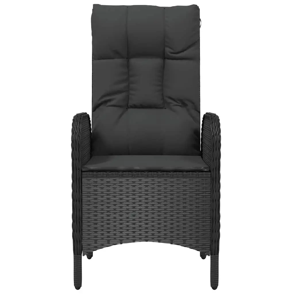 Outdoor Chairs Set 2 pcs Garden Seating Curved Backrest Armrest Black