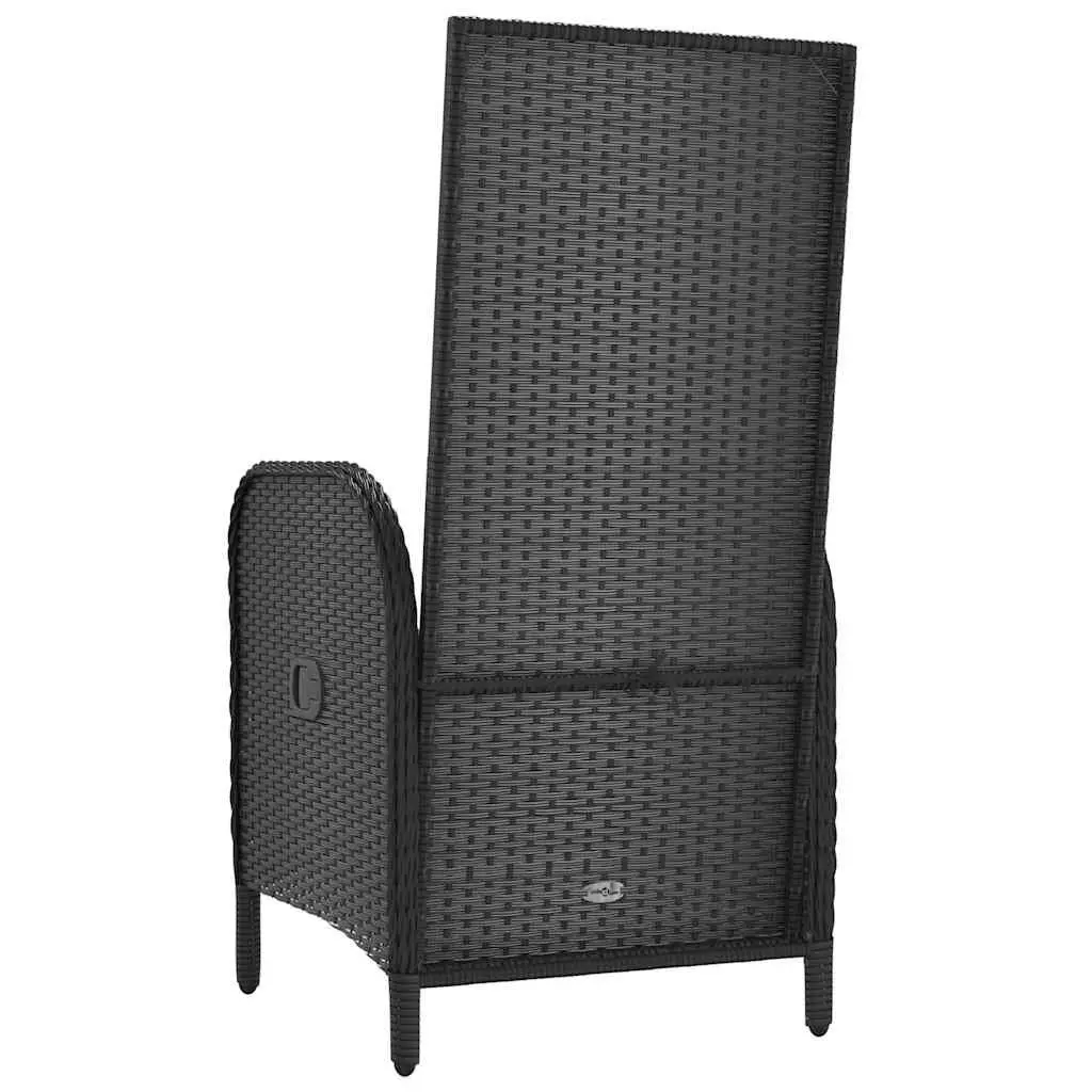 Outdoor Chairs Set 2 pcs Garden Seating Curved Backrest Armrest Black