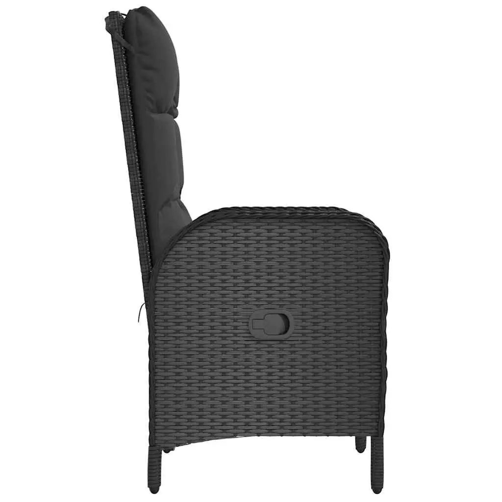 Outdoor Chairs Set 2 pcs Garden Seating Curved Backrest Armrest Black