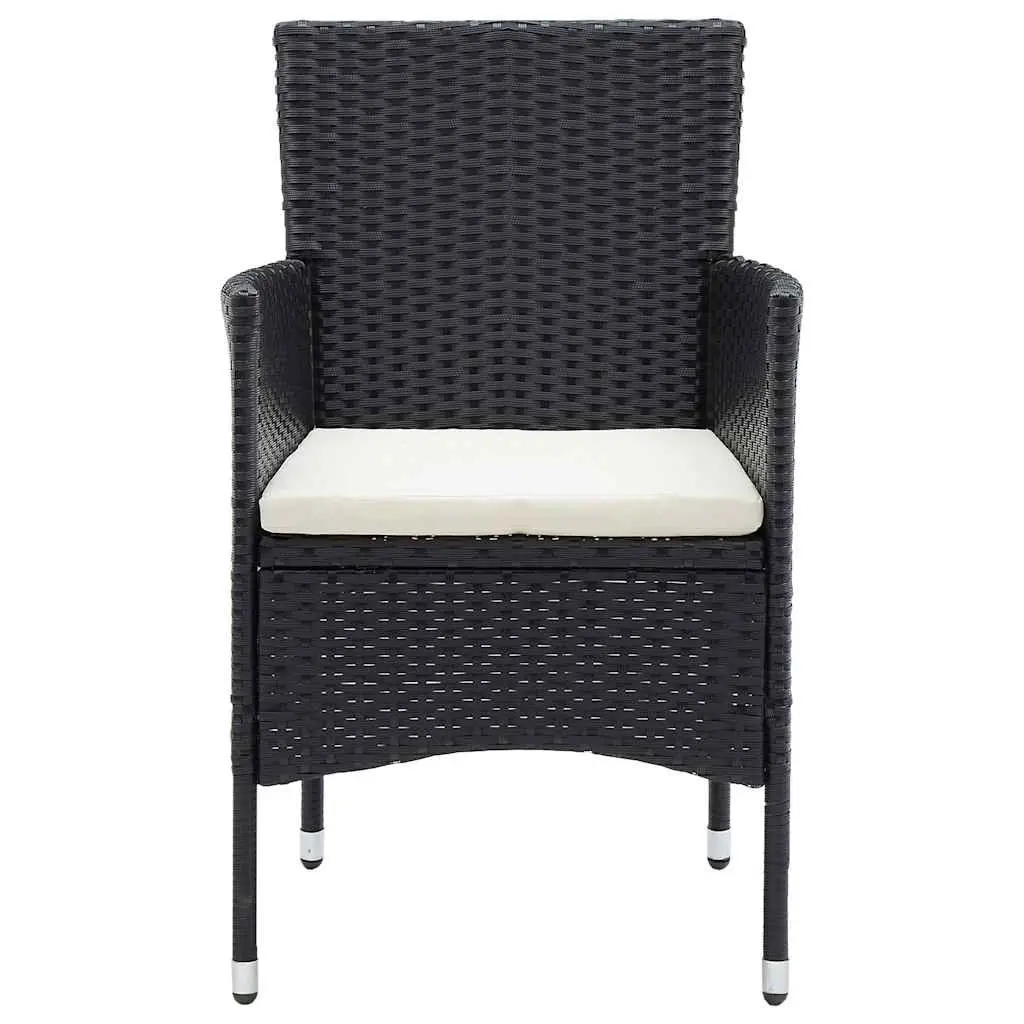 Outdoor Dining Chairs Set 4 Piece Garden Poly Rattan Black Armchair