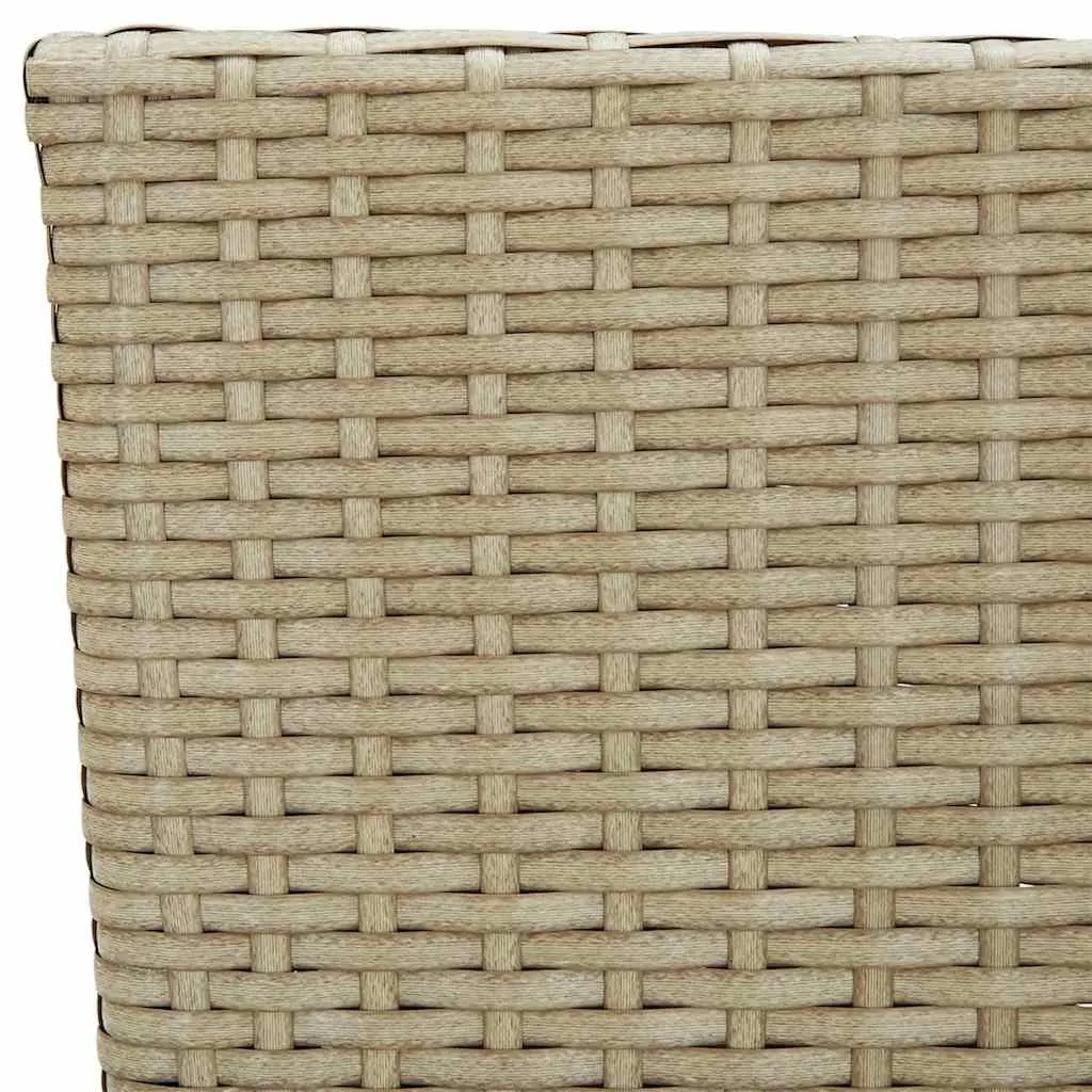 Outdoor Dining Chairs Ergonomic Support Beige 4 Piece Set Hand-Woven PE Rattan