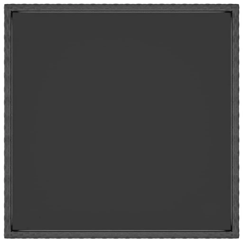 Garden Table Outdoor Patio Furniture Black Poly Rattan 90x90x75cm Tempered Glass