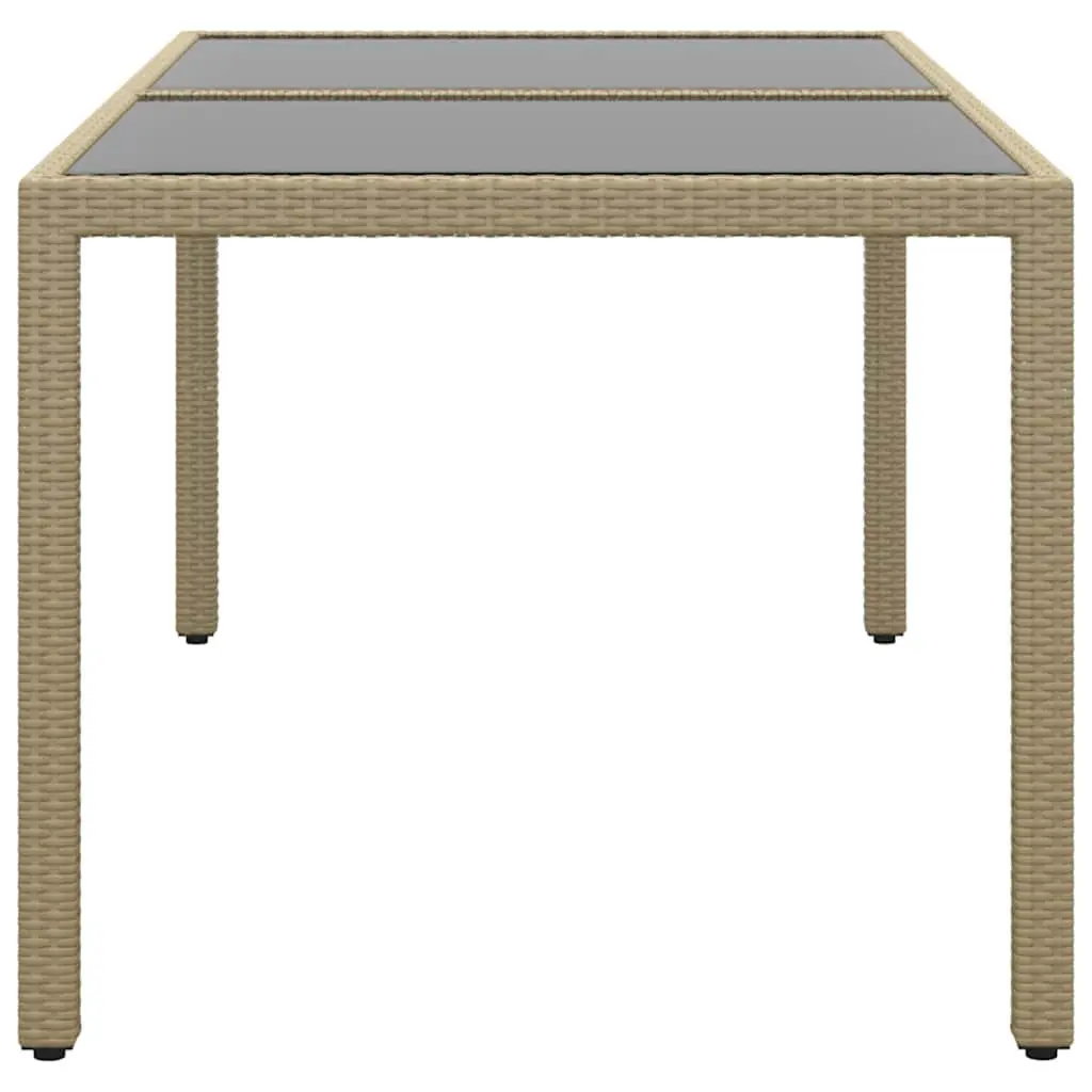 Garden Table 150x90x75cm Outdoor Patio Furniture Tempered Glass Poly Rattan