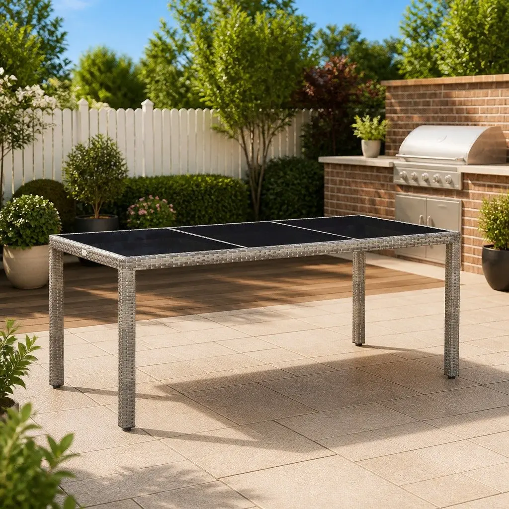 Grey Garden Dining Table for Outdoor Use