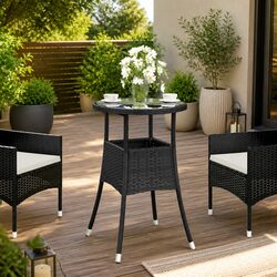 Reliable Garden Table with Ø60x75 cm Glass Top