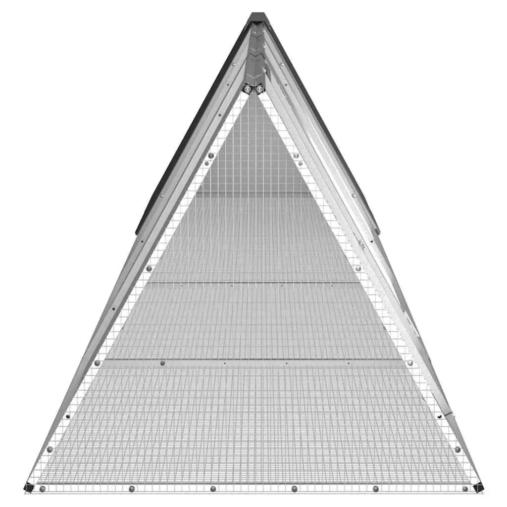 Rabbit Cage Small Animal Outdoor Playpen Anthracite Galvanised Steel 403.5 x 80.5 x 71 cm
