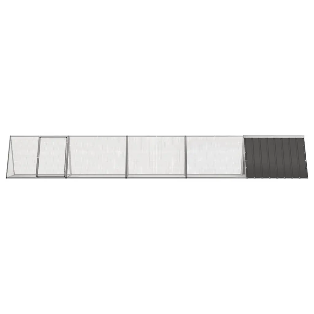 Rabbit Cage Hutch Outdoor Run Enclosure Extension Anthracite Galvanised Steel 5045 x 805 x 710 mm