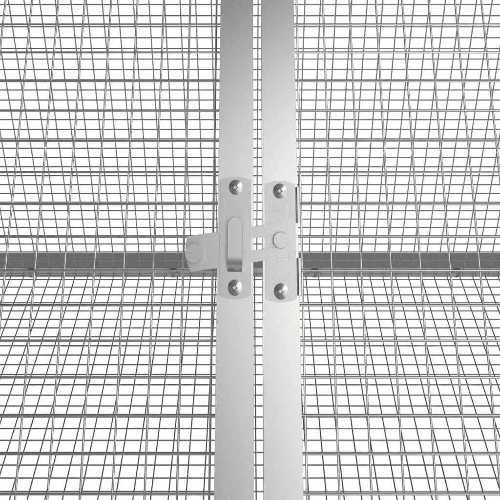 Rabbit Cage Grey 302.5x80.5x71cm Galvanised Steel Hutch Enclosure Playpen