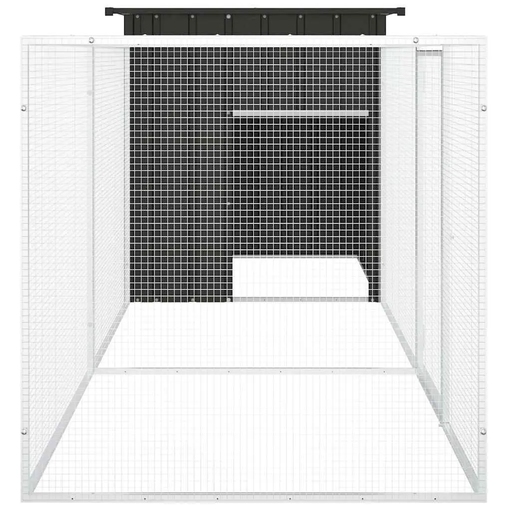 Chicken Cage Anthracite Galvanised Steel Run Coop Enclosure 300x91x100 cm