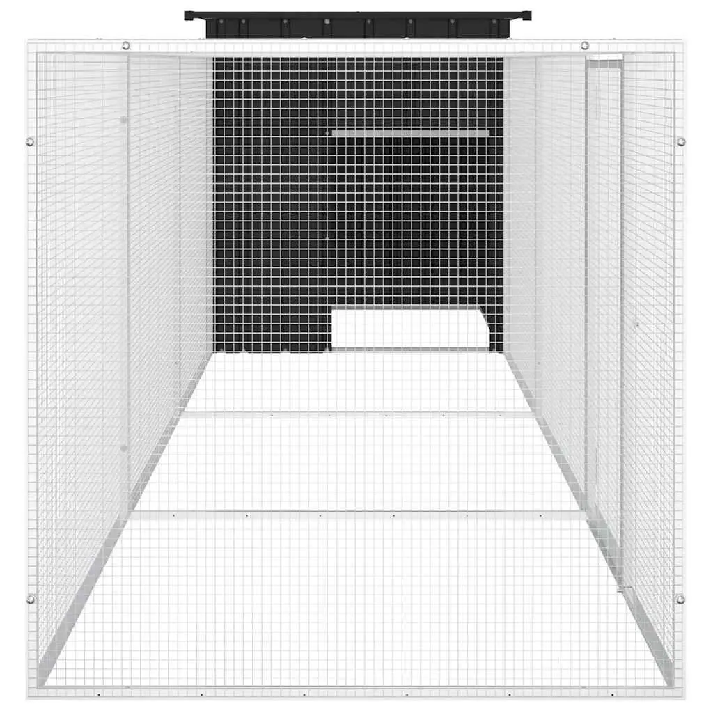 Chicken Cage Galvanised Steel Anthracite 400x91x100 cm Coop Run Pen Housing