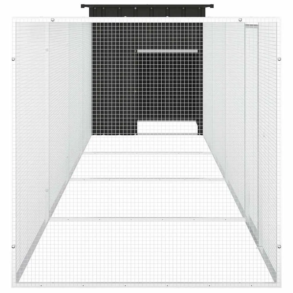 Chicken Cage Outdoor Run Coop for Ducks and Small Animals 500x91x100cm Anthracite Galvanised Steel