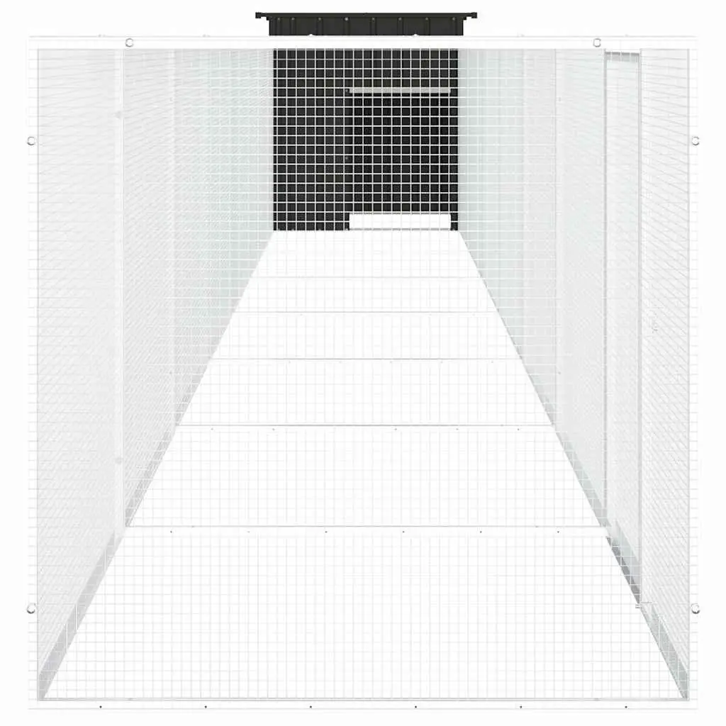 Chicken Cage Large Outdoor Animal Pen Galvanised Steel Anthracite