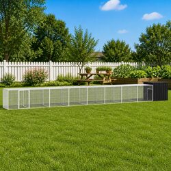 Chicken Cage Anthracite Galvanised Steel Small Animal Habitat Run Coop Enclosure